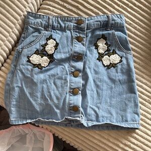 Forever 21 Blue Embellished Mini Skirt